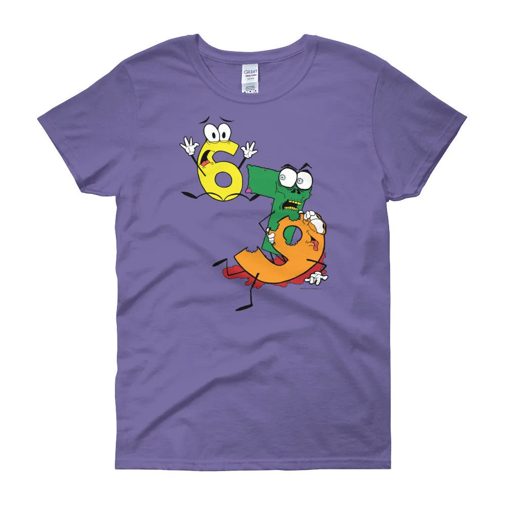 Why was 6 Afraid of 7 Seven Ate Nine Zombie Fitted T-Shirt