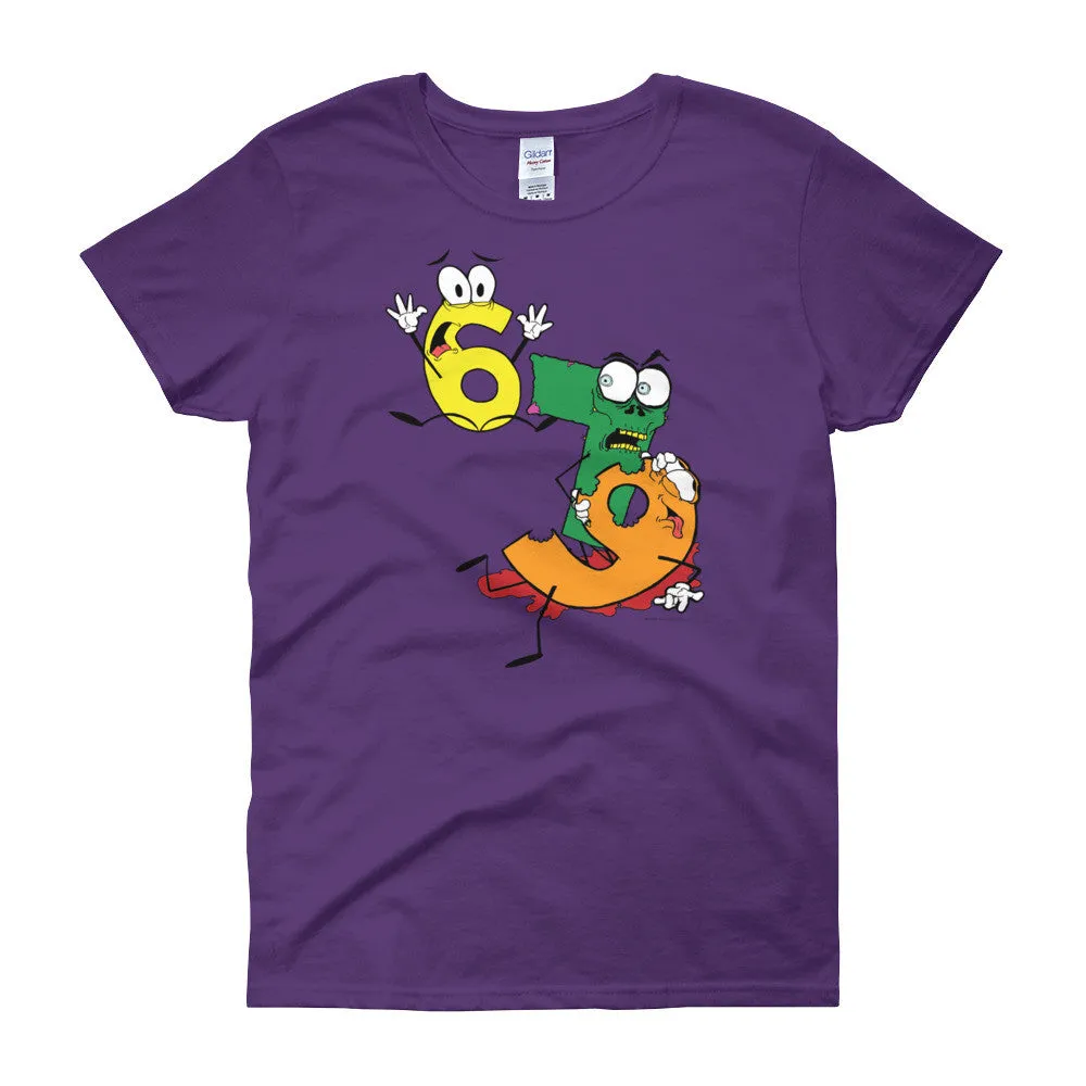 Why was 6 Afraid of 7 Seven Ate Nine Zombie Fitted T-Shirt