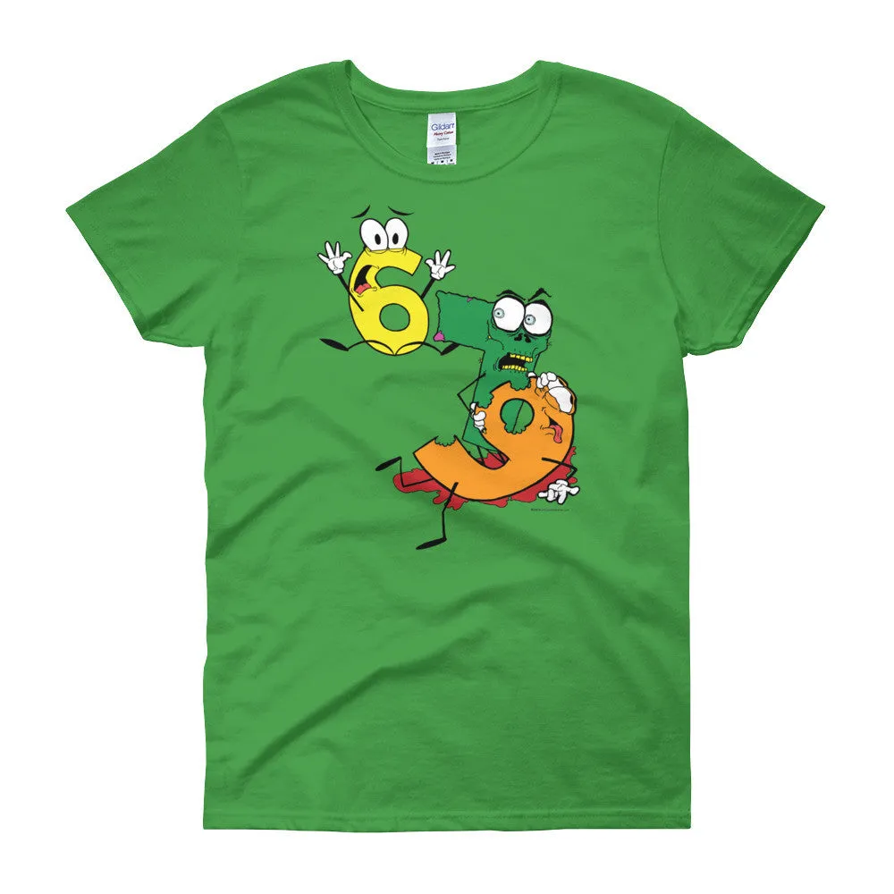 Why was 6 Afraid of 7 Seven Ate Nine Zombie Fitted T-Shirt