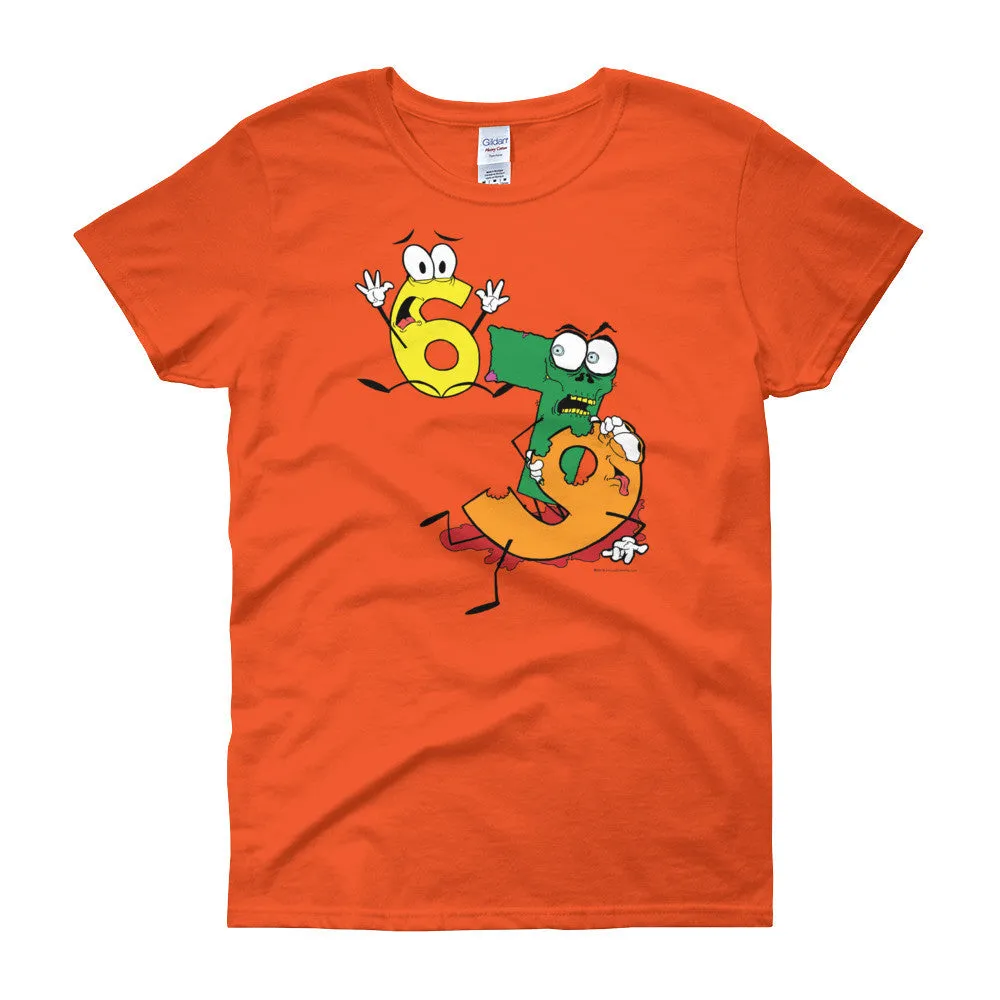 Why was 6 Afraid of 7 Seven Ate Nine Zombie Fitted T-Shirt