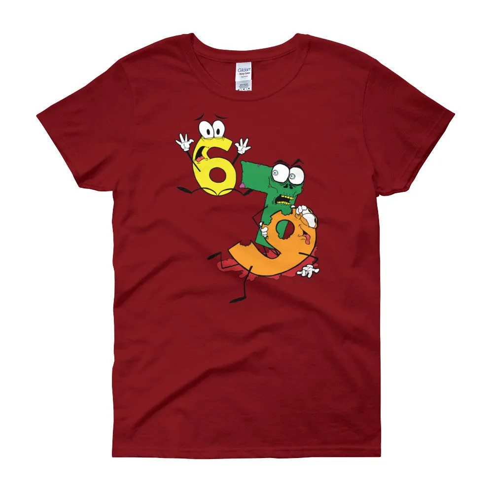 Why was 6 Afraid of 7 Seven Ate Nine Zombie Fitted T-Shirt