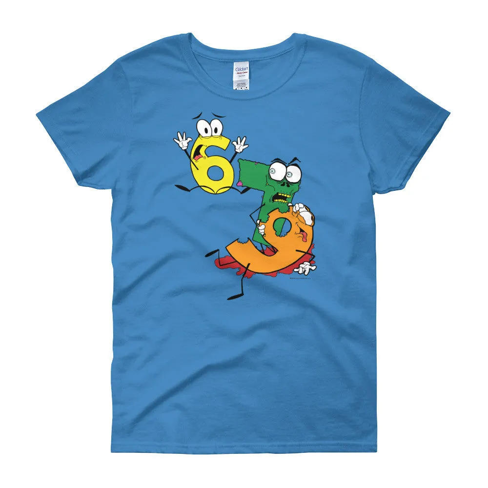 Why was 6 Afraid of 7 Seven Ate Nine Zombie Fitted T-Shirt