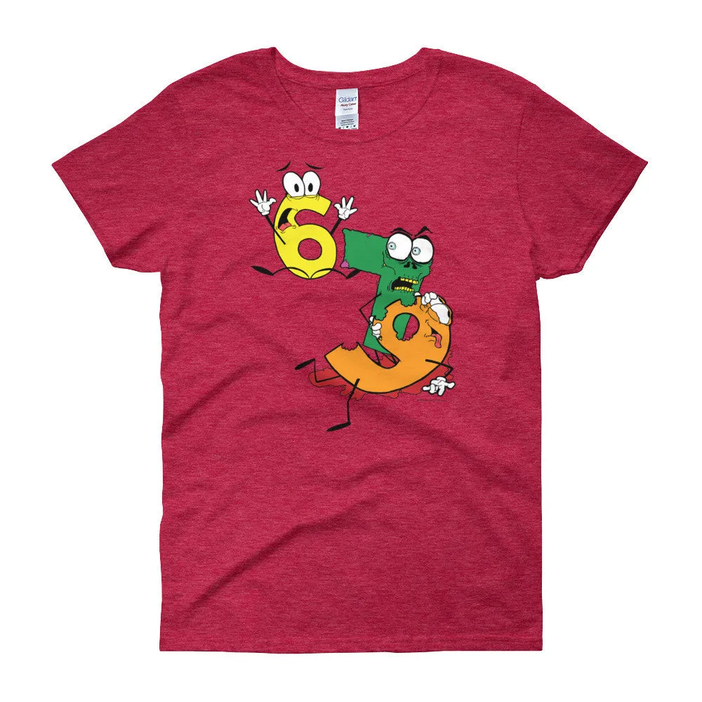 Why was 6 Afraid of 7 Seven Ate Nine Zombie Fitted T-Shirt