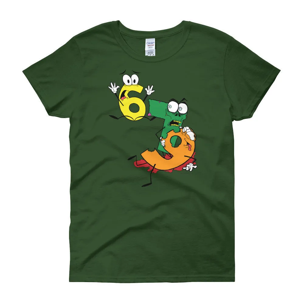 Why was 6 Afraid of 7 Seven Ate Nine Zombie Fitted T-Shirt