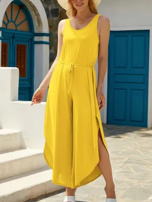 Wide Strap Wide Leg Jumpsuit