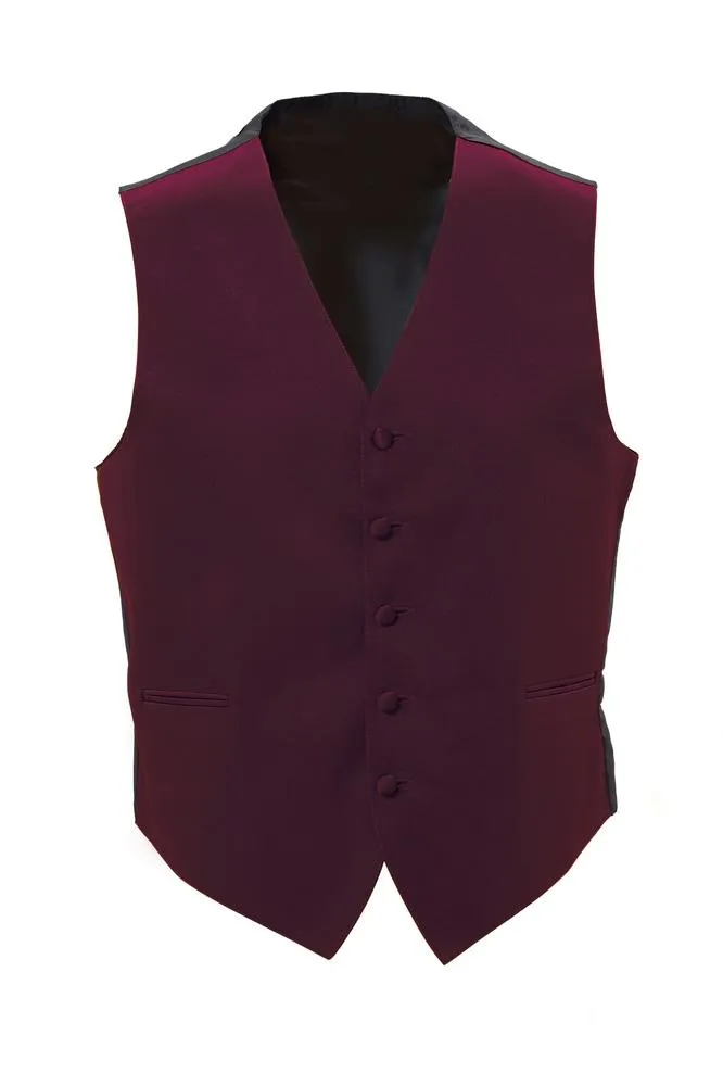 Wine Satin Tuxedo Vest
