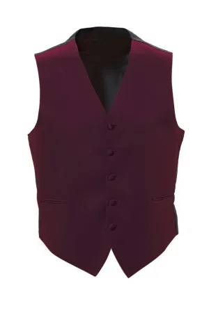 Wine Satin Tuxedo Vest