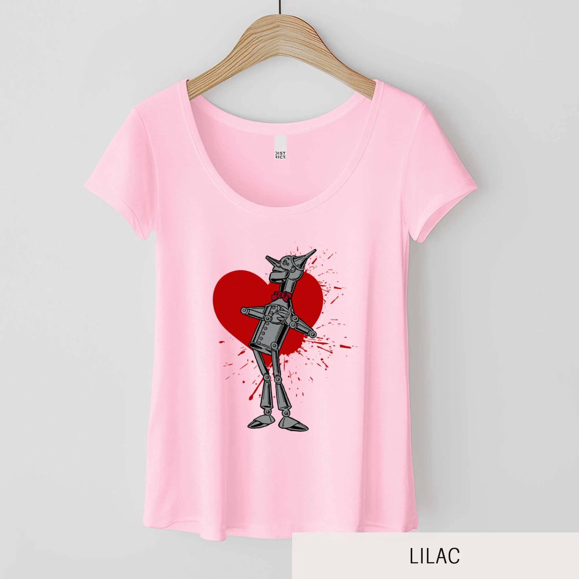 Wizard of Oz Tin Man with Heart Background - Women’s Flex Scoop Neck Tee