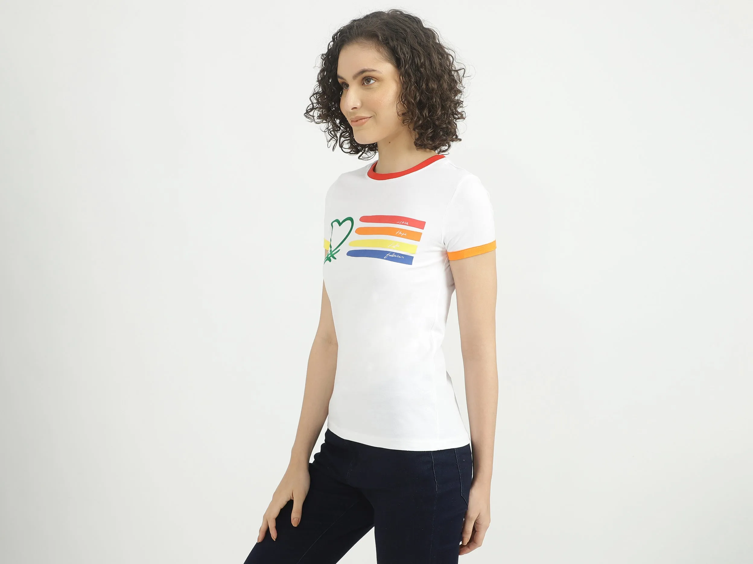 Women Printed Round Neck T-shirt