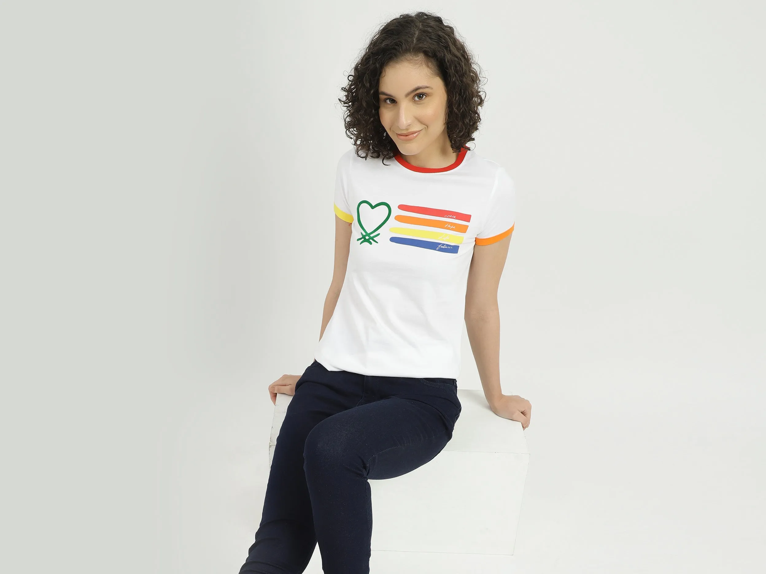 Women Printed Round Neck T-shirt