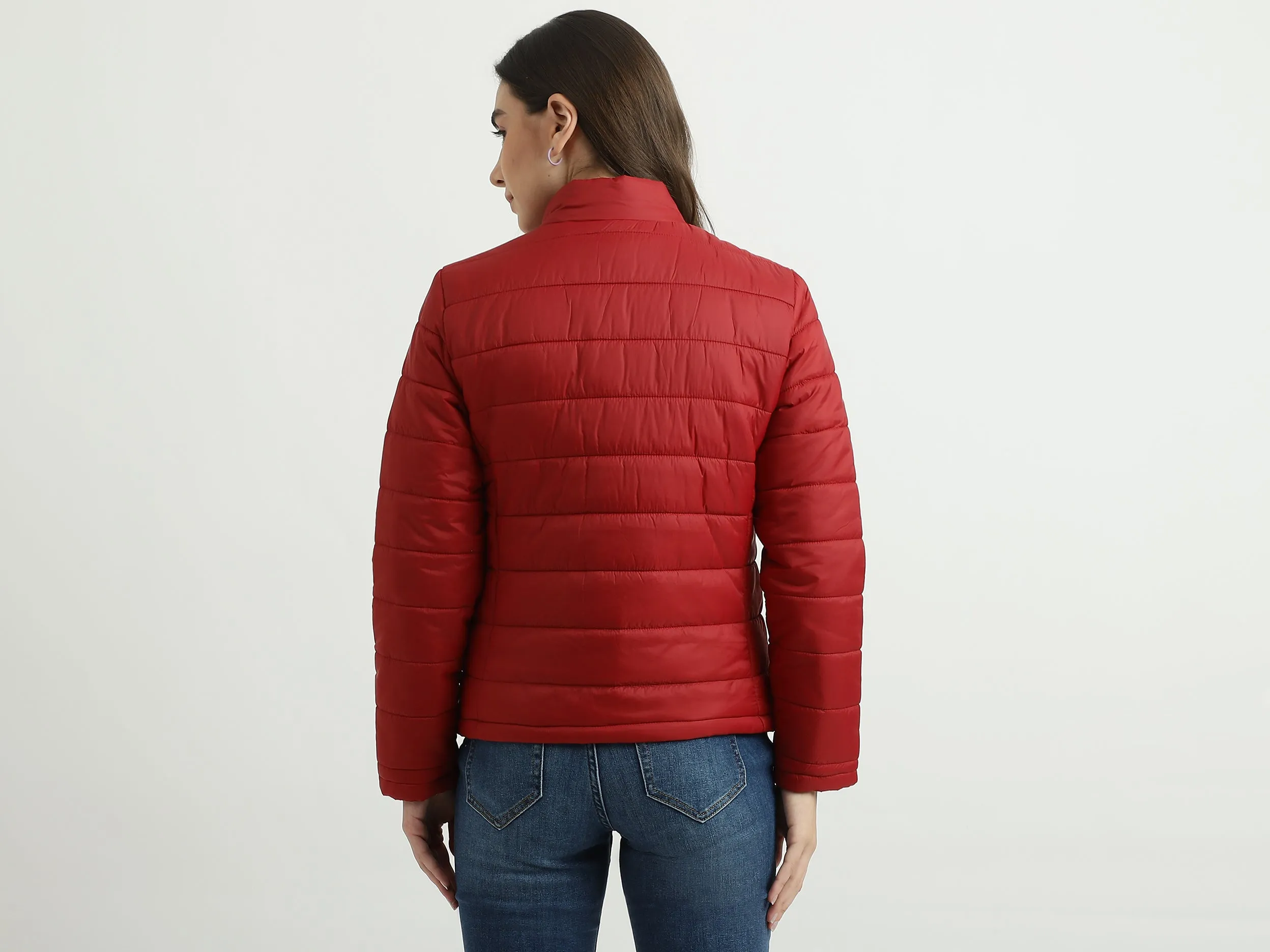 Women Quilted High Neck Jacket