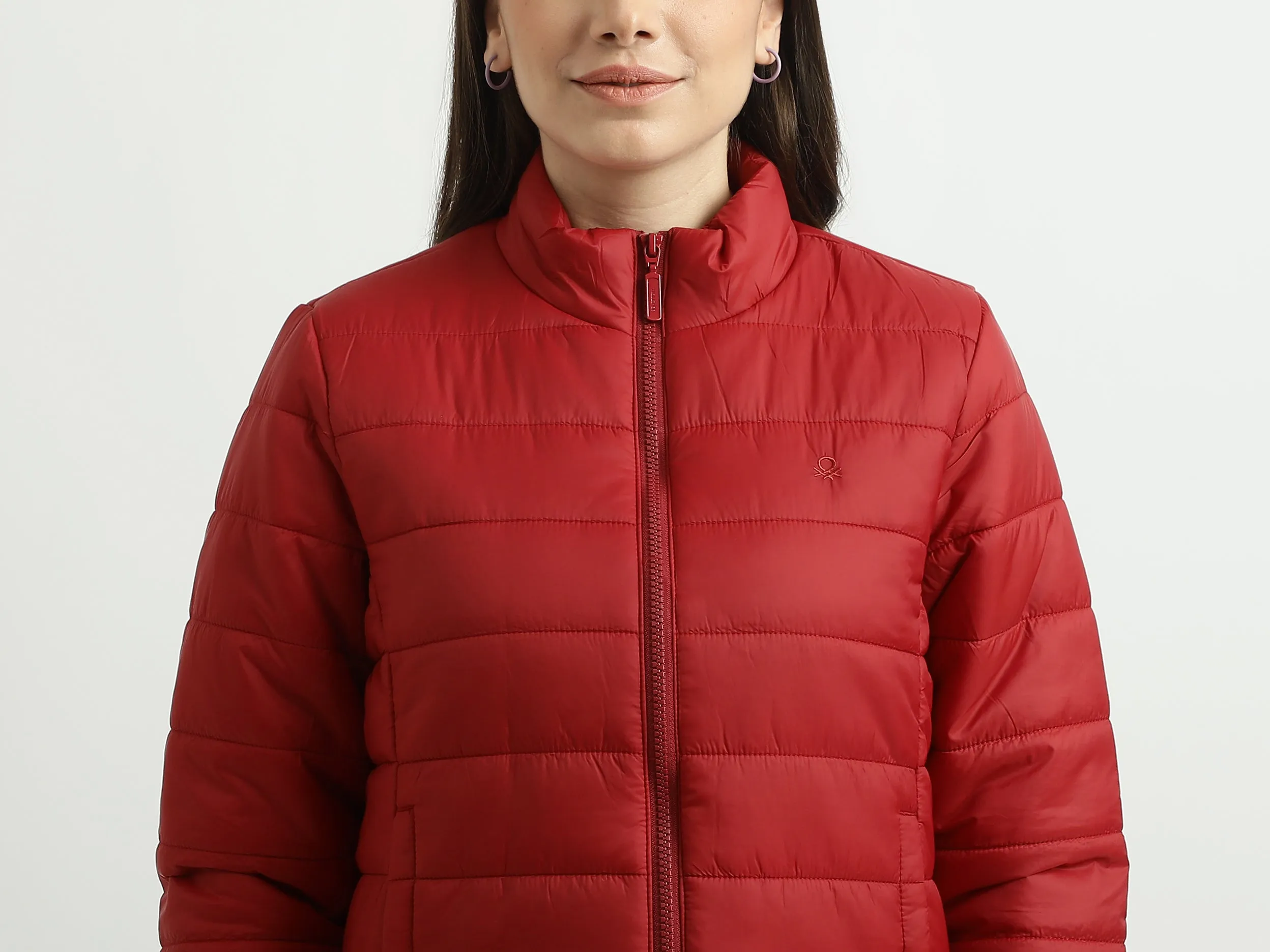 Women Quilted High Neck Jacket