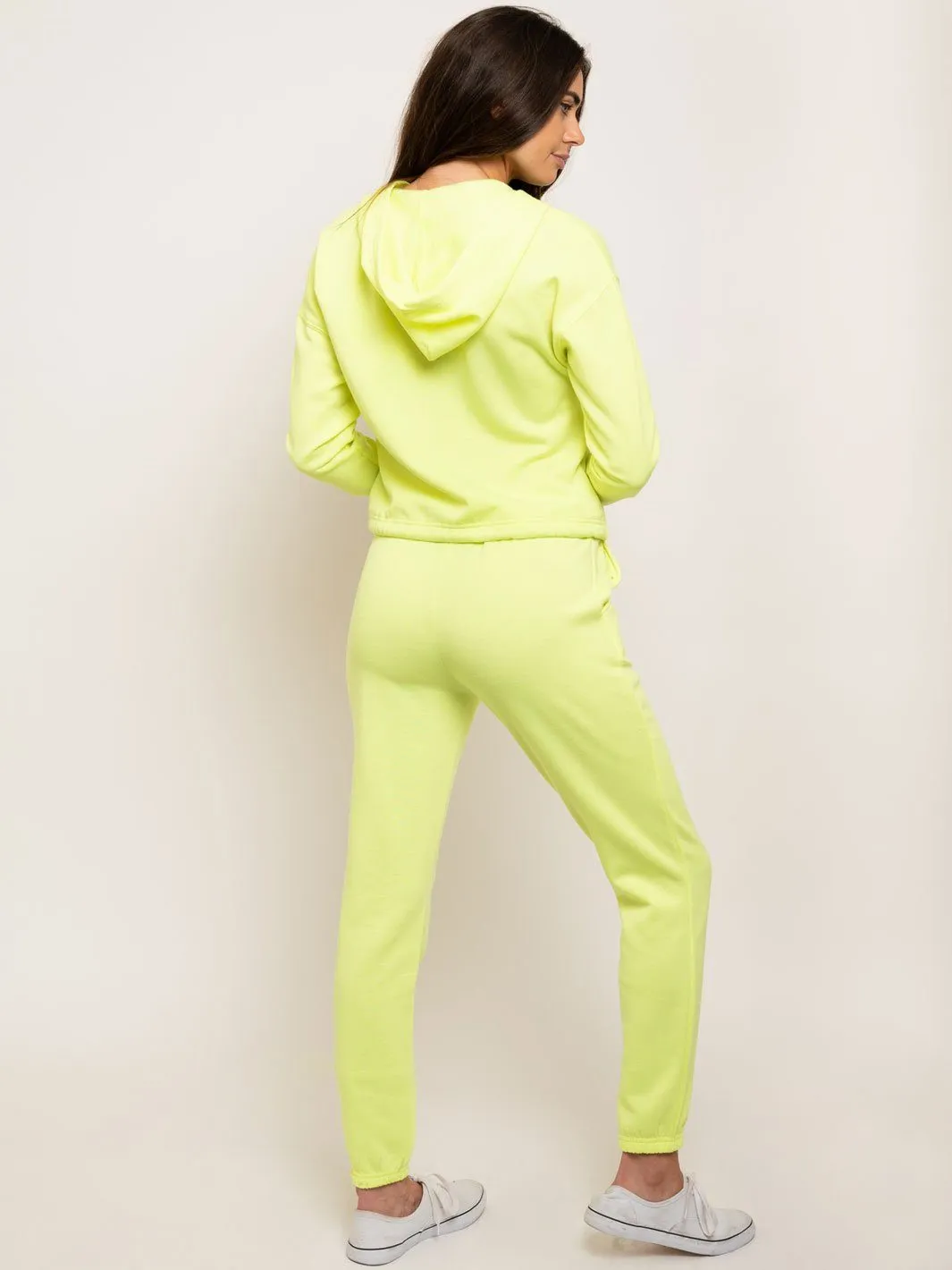 WOMEN'S 2 PCS NEON YELLOW SET
