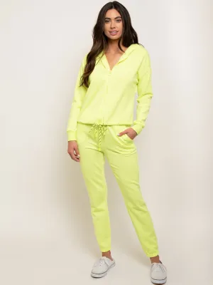 WOMEN'S 2 PCS NEON YELLOW SET
