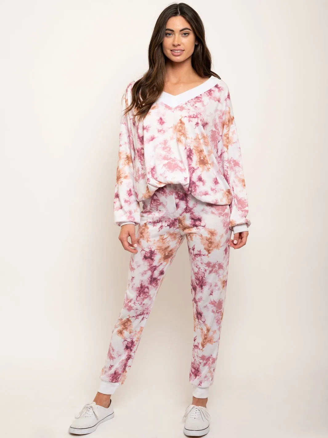 WOMEN'S 2 PCS TIE DYE LOUNGE SET