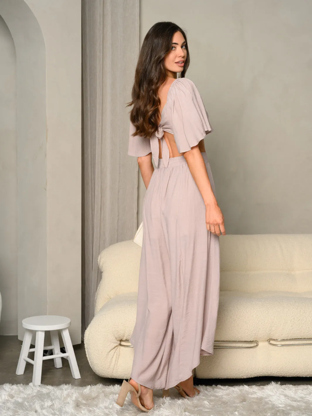 WOMEN'S 2PC. TOP & PANTS BELL BOTTOMS SET