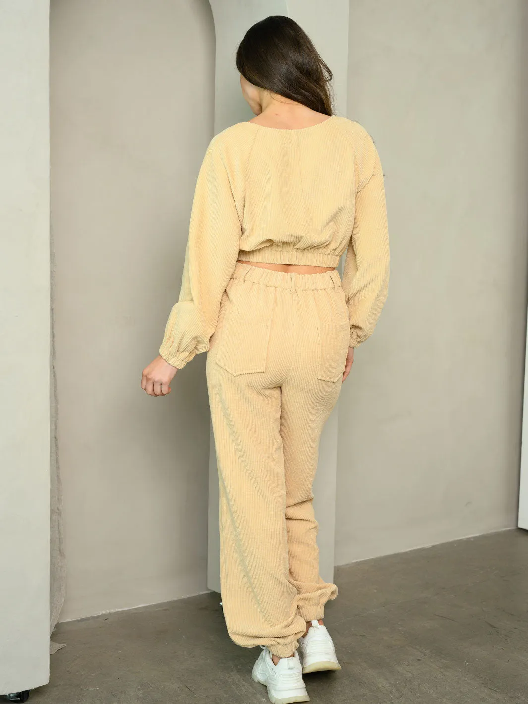 WOMEN'S CORDUROY 2PC. TOP & PANTS SET