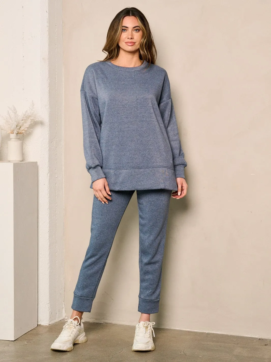 WOMEN'S LONG SLEEVE SWEATER & PANTS FLEECE 2PC. SET