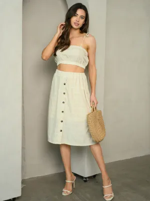 WOMEN'S PLAID 2PC. TOP & SKIRT SET