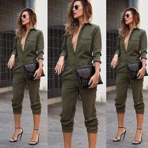 Womens Slim Evening Party Playsuit Ladies Romper Long Jumpsuit Size