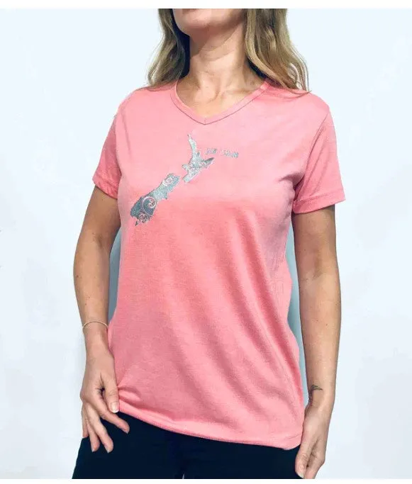 Womens T - Embroided Map - XXL