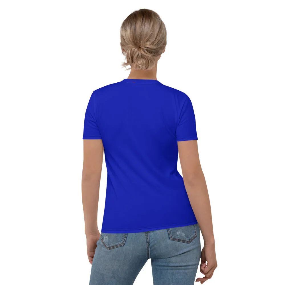 Womens T-shirt - Blue with Butterflies