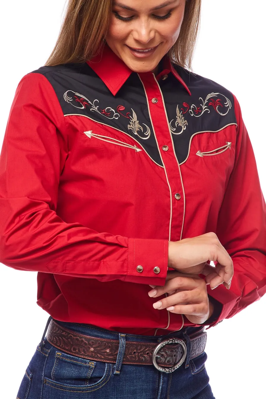 Women’s Western Embroidered Shirts-LS500-515