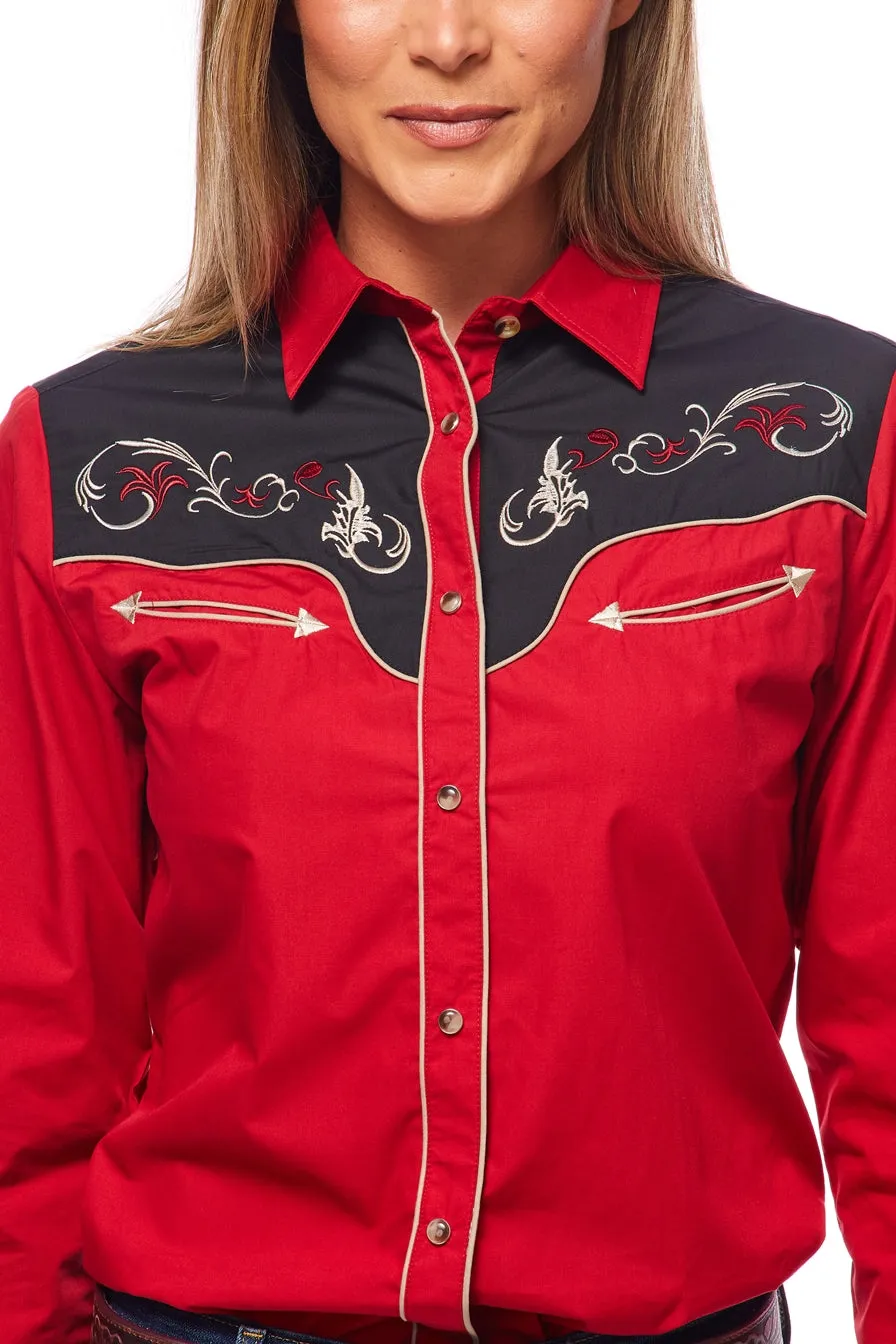 Women’s Western Embroidered Shirts-LS500-515