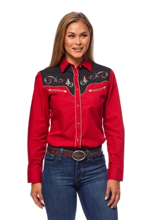 Women’s Western Embroidered Shirts-LS500-515
