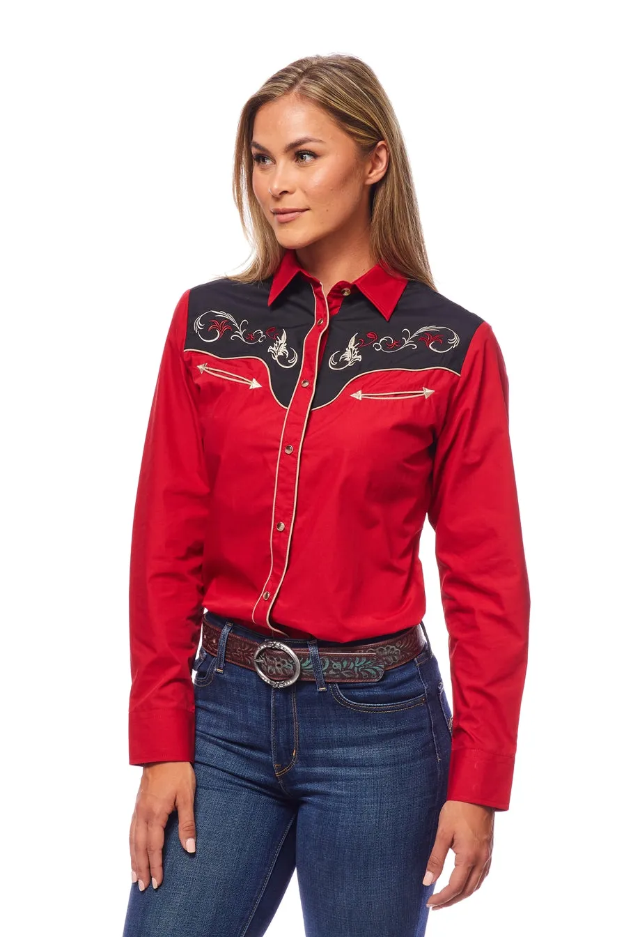 Women’s Western Embroidered Shirts-LS500-515