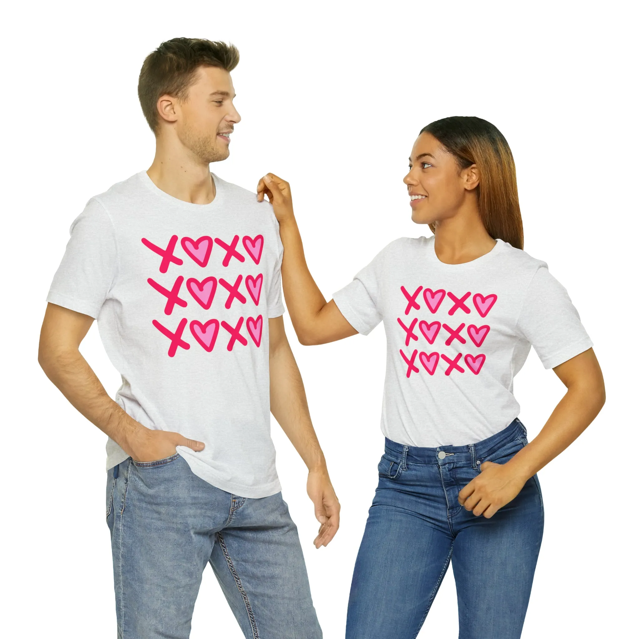 XO XO XO Valentine's T-Shirt | Sweetheart Love Tee |  Bella Canvas 3001 Unisex |  Happy Valentine's Day Short Sleeve Tshirt