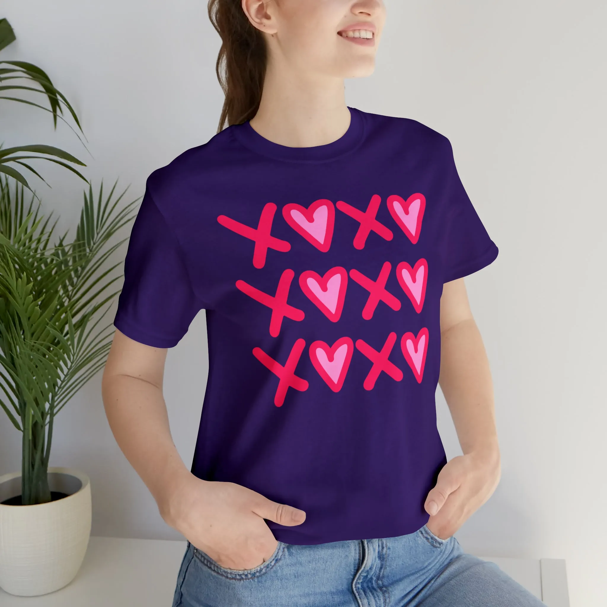XO XO XO Valentine's T-Shirt | Sweetheart Love Tee |  Bella Canvas 3001 Unisex |  Happy Valentine's Day Short Sleeve Tshirt