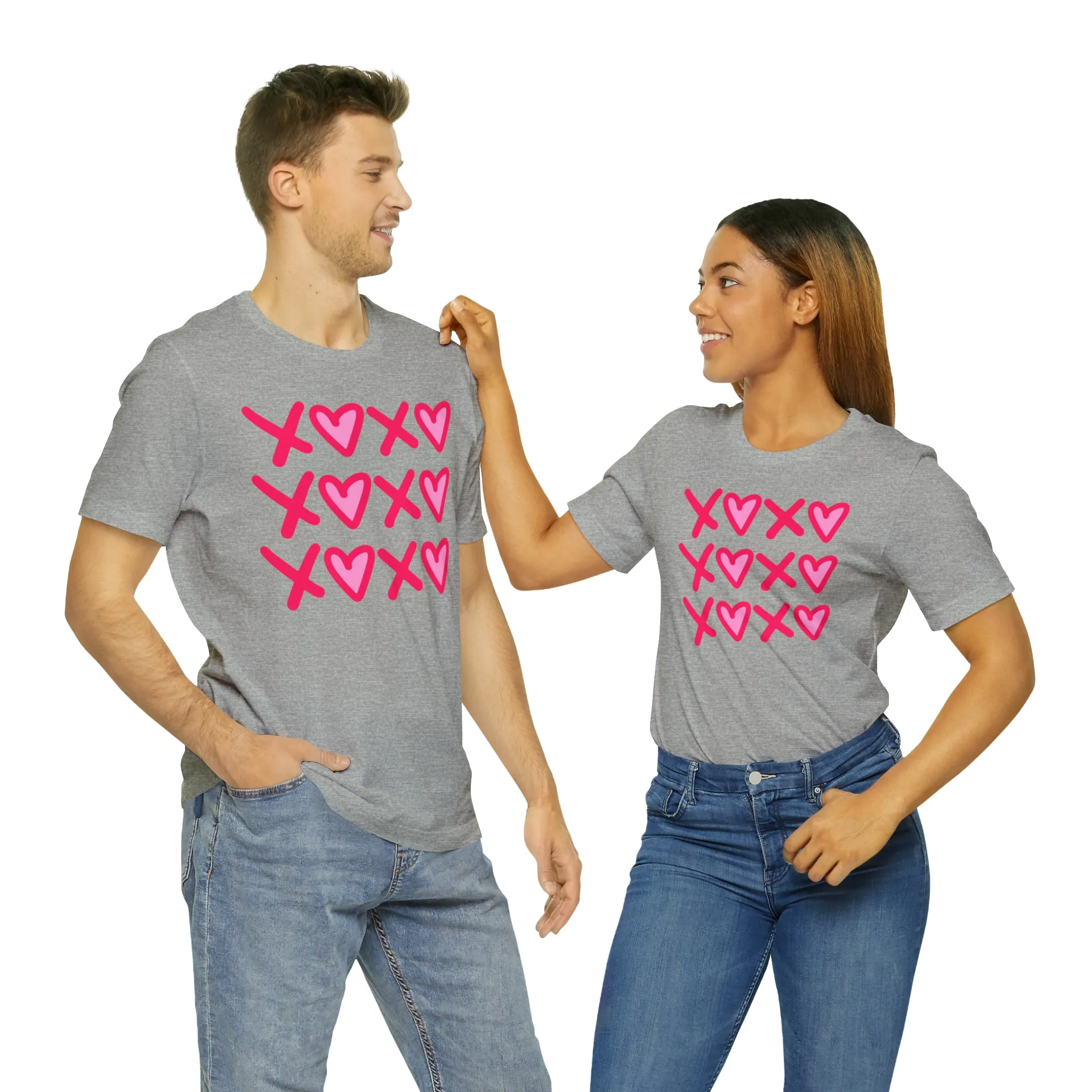 XO XO XO Valentine's T-Shirt | Sweetheart Love Tee |  Bella Canvas 3001 Unisex |  Happy Valentine's Day Short Sleeve Tshirt