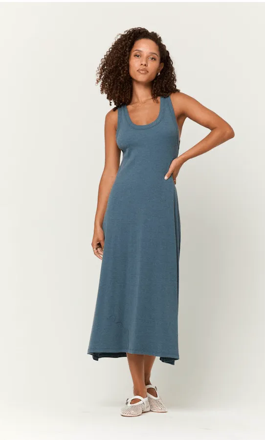 Yuma Scoop Neck Rib Tank Dress by Project Social T | Blue Pine